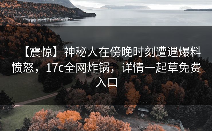 【震惊】神秘人在傍晚时刻遭遇爆料愤怒，17c全网炸锅，详情一起草免费入口
