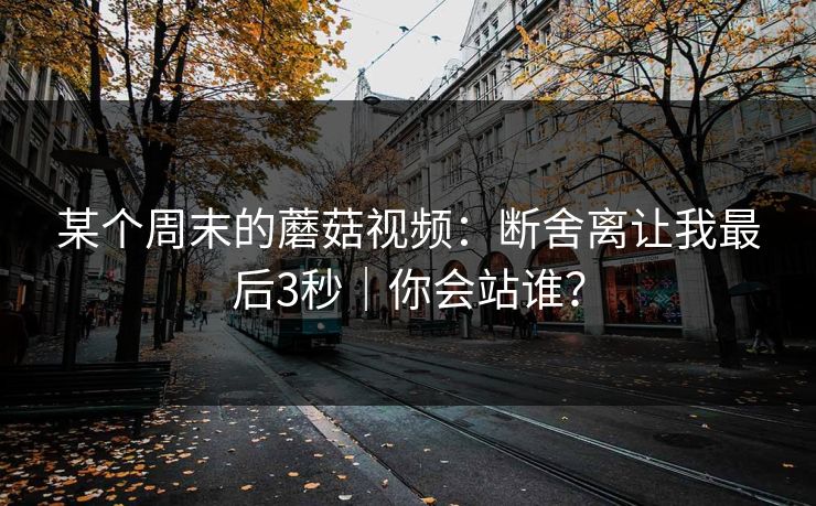某个周末的蘑菇视频：断舍离让我最后3秒｜你会站谁？